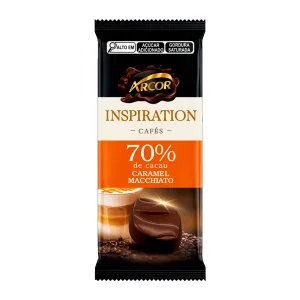 Barra Chocolate Arcor Inspiration Cafe 70 Cacau Caramel Macchiato 80g