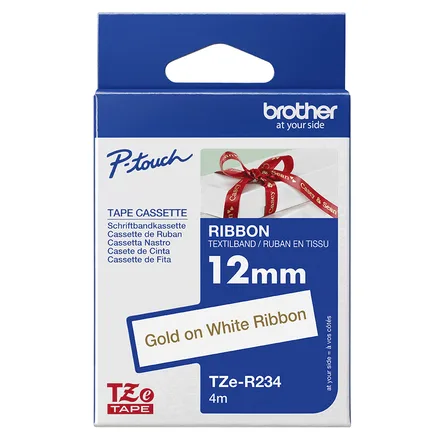 BROTHER CINTA ROTULADORA TZER234 12MM DORADO/BLANCO