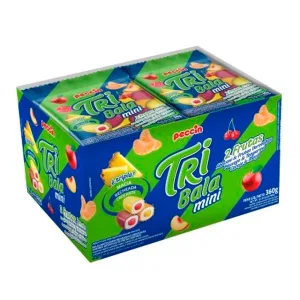 Bala Mastigavel Peccin Mini Tribala 2 Frutas