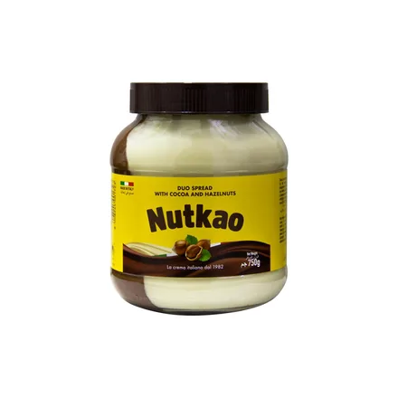 CREMA NUTKAO DUO WHIT COCOA AND HAZELNUTS 750GR