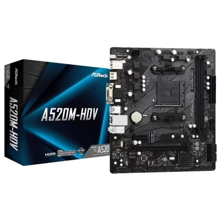 Placa Mae Asrock Hdv Ddr 4 Socket AM4 Chipset A520 Atx