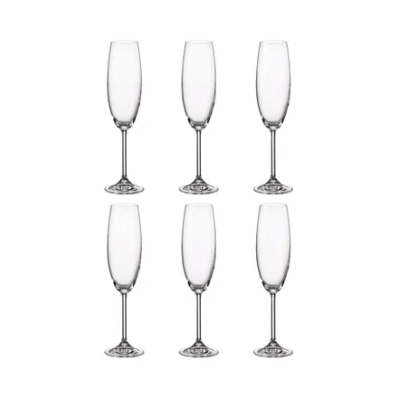 Set Copas Champan Bohemia Titanium Selection 6 Piezas 220ml
