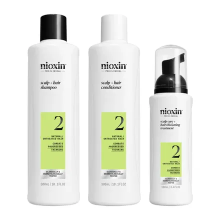 Nioxin 2 3PCS Shampoo Acondicionador Tratamiento 300ml