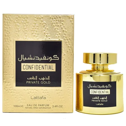 Perfume Lattafa Confidential Private Gold Eau Parfum Unissex 100ml