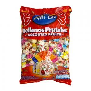 Bala Arcor Recheada Frutas Pacote 810g