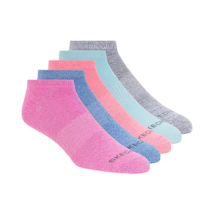 Medias Skechers 683 Non Terry Low Cut Femenino 5 Pares