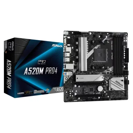 Placa Mae Asrock Pro 4 Ddr Socket AM4 Chipset A520 Atx