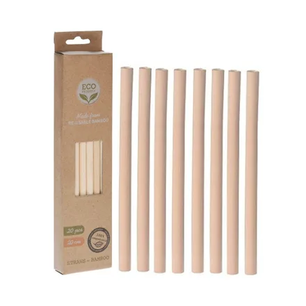 Set Pajitas Kpm Bambu 8 Piezas