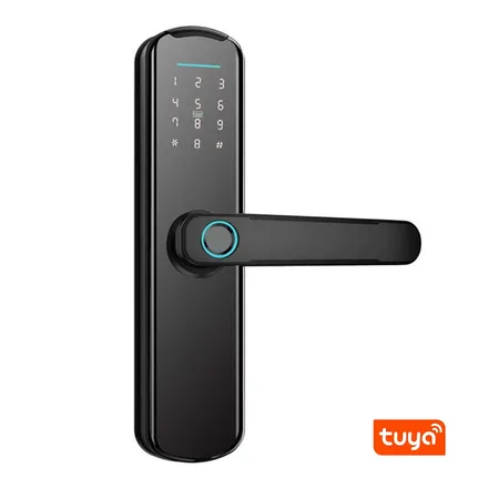 FECHADURA DIGITAL S807L WIFI TUYA/USB/CARTÃO/CHAVE PRETO