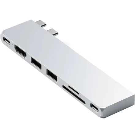 SATECHI ACS INFORMATICA HUB USB-C PRO SLIM ADAPTER ST-HUCPHSS METAL 11.0 X 5.0 X 1.3 CM. SILVER