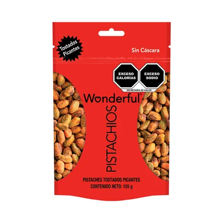 Pistachos Wonderful Sin Cascara Sabor Tostados Picantes 155g