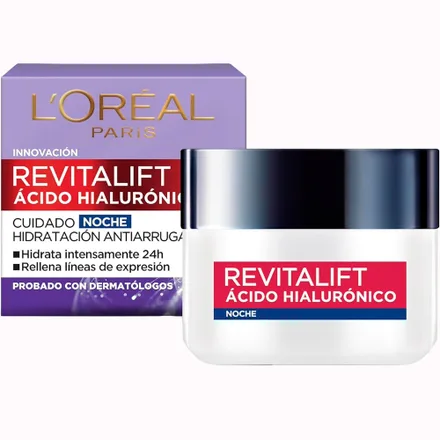 Creme Hidratante Facial Noite Oreal Revitalift Acido Hialuronico 50ml