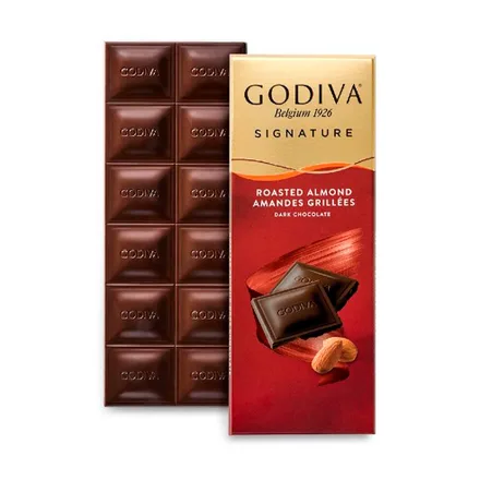 Chocolate Godiva Signature Tablet Dark Chocolate Roasted Almond