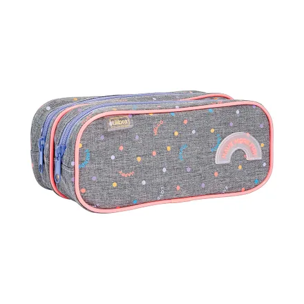 Cartuchera Tilibra Académie Have More Fun 348564 Gris