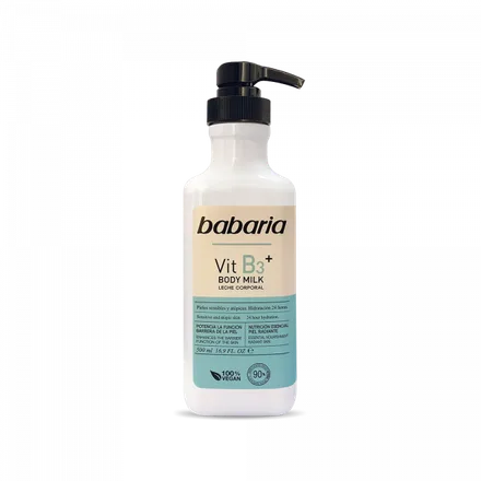 Babaria Vitamina B3 Body Milk Pieles Sensebles 100 Vegan 500ml