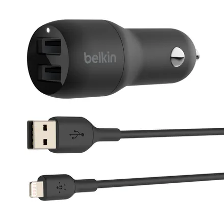 Carregador Veicular Belkin 2 Saidas Cabo Lightning