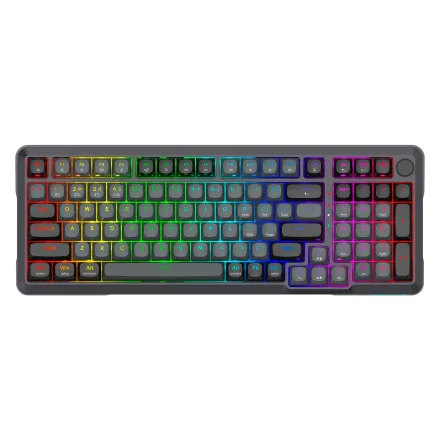 Teclado Gamer Redragon K688GB RGB PRO Bragi Pro Sem Fio Inglês - Preto