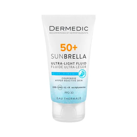 Protector Solar Dermedic Sunbrella Ultra Light Fluid Couperose Hyper Reactive Skin Spf 50 Plus 50ml