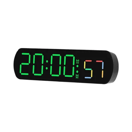 Reloj Digital De Mesa Satellite Ac T6881 Led Negro Verde