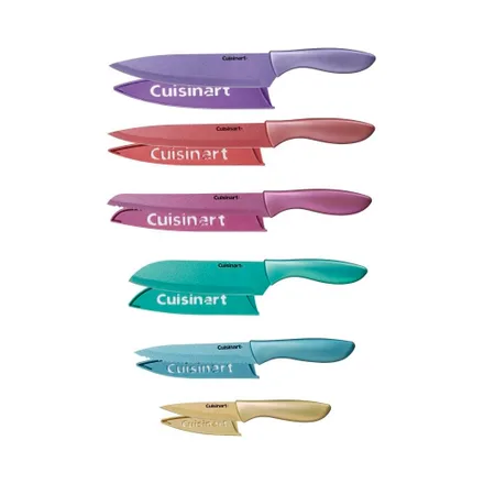 Jogo Facas Cuisinart C77 Perolas Protecoes Lamina Coloridas 12