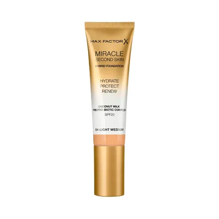Base Max Factor Miracle Second Skin Spf 20 04 Light Medium 30ml