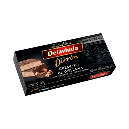 Turron La Viuda Milk Chocolate Hazelnut 200 Gr