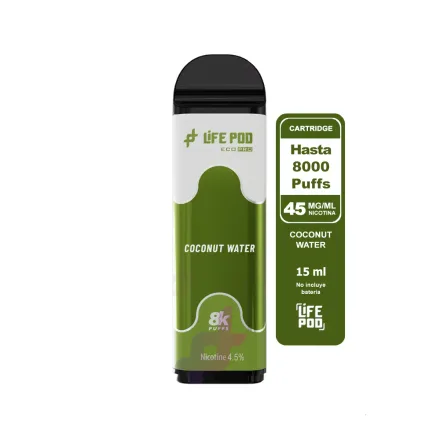 LIFE POD VAPER DESECHABLE ECO CARTRIDGE 8000PUFFS COCONUT WATER