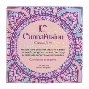 Cha Cannafem Base Rosella Gengibre Canela Ervas Cannabis 10 Saquinhos 20g