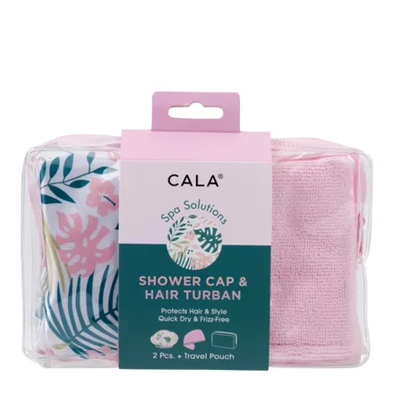 CALA GORRO DE DUCHA Y TURBANTE 69255 PEACHY PALMS