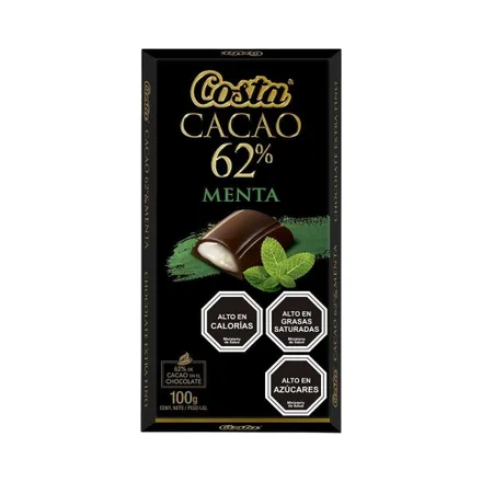 Chocolate Costa Cacao 62 Menta 100 Gr