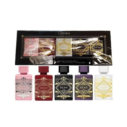 Set Lattafa Badee Al Oud Mini Collection 5 Perfumes Unisex Edp Agatres 5ml