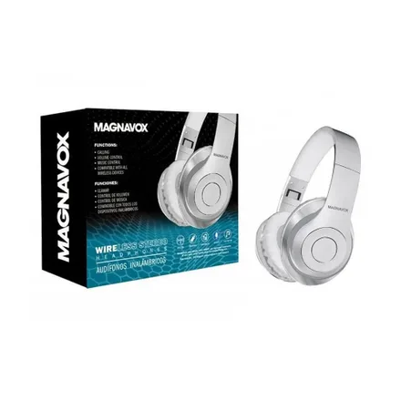 Audífono Magnavox Wireless Headphones Plateado