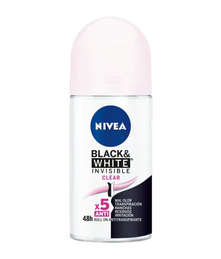 Nivea Desodorante Rool On Black White Invisible Clear 50ml