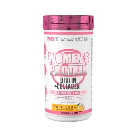 Suplemento Landerfit Women Protein Biotin Collagen Pineapple Coconut 925 Gr