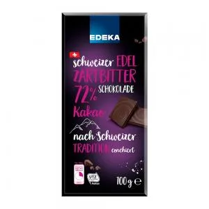 Barra Chocolate Amargo 72 Edeka 100g