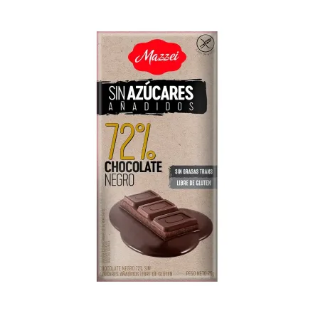 Tableta Chocolate 72 Sin Azucares 75GR