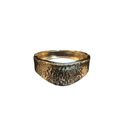 BRACELETE FOLHEADO ESFERA MARTELADO DOURADO