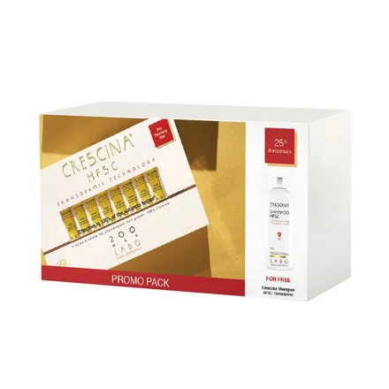 Crescina Pack Crecimiento Cabello 200 Masculino Con 20 Ampollas Plus Shampoo