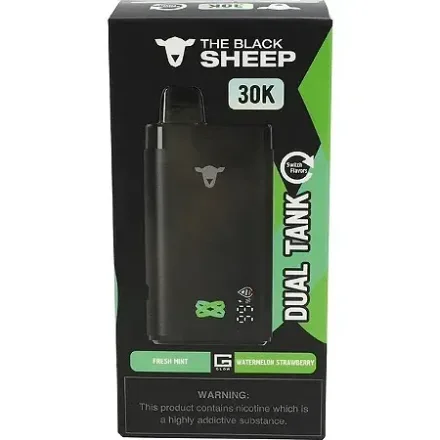 THE BLACK SHEEP VAPER DESECHABLE 30000PUFFS FRESH MINT/WATERMEL.STRAWBERRY