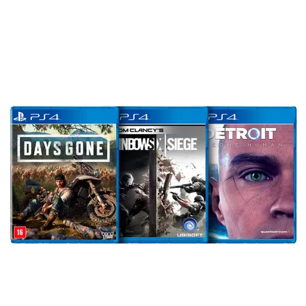 Jogos Days Gone Raibow Six Siege Detroit Become Human PS4