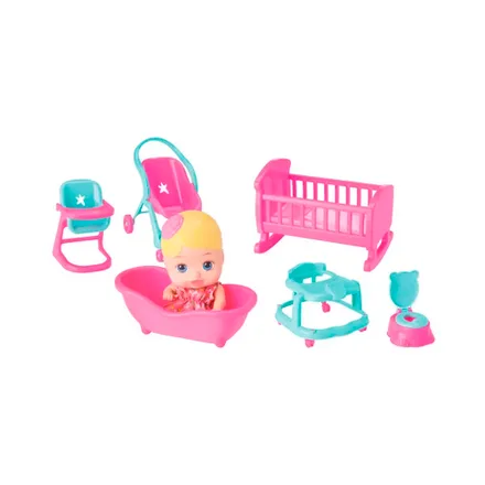 Juguete Casa Muneca Divertoys Little Dolls 6 Piezas