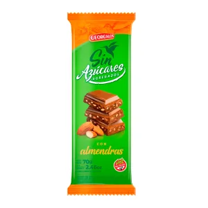 Barra Chocolate Georgalos Ao Leite Acucar Amendoas 70g
