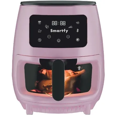 SMARTFY FREIDORA AIRFRY AF03RS 3.6L C/VIDRIO 1400W 220V 50/60HZ ROSA
