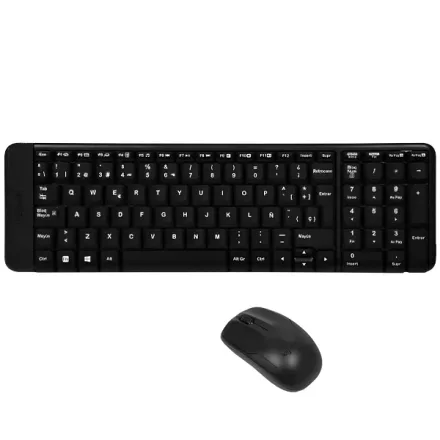 Kit Teclado Sem Fio Logitech MK220 Espanhol + Mouse - Preto