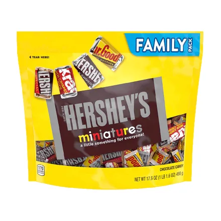 Chocolate Hershey Miniatures Family Pack 498 Gr
