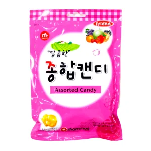 Bala Coreana Mammos Frutas Surtidas Pacote 80g