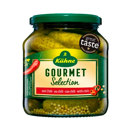 Pepinillos Kuhne Gourmet Hot 530 Gr