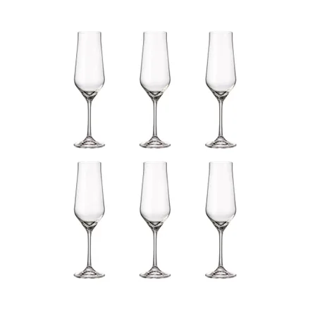 Set Copas Champan Bohemia Lida 6 Piezas 220ml