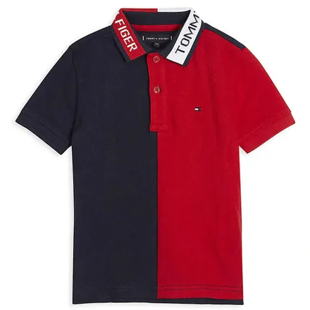 Camiseta Tommy Hilfiger Polo Infantil Masculino XA9 00 04 Racing Blac