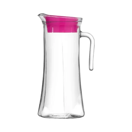 Jarra De Vidrio Lav Truva Con Tapa Tru140 1.4 L Transparente Rosa